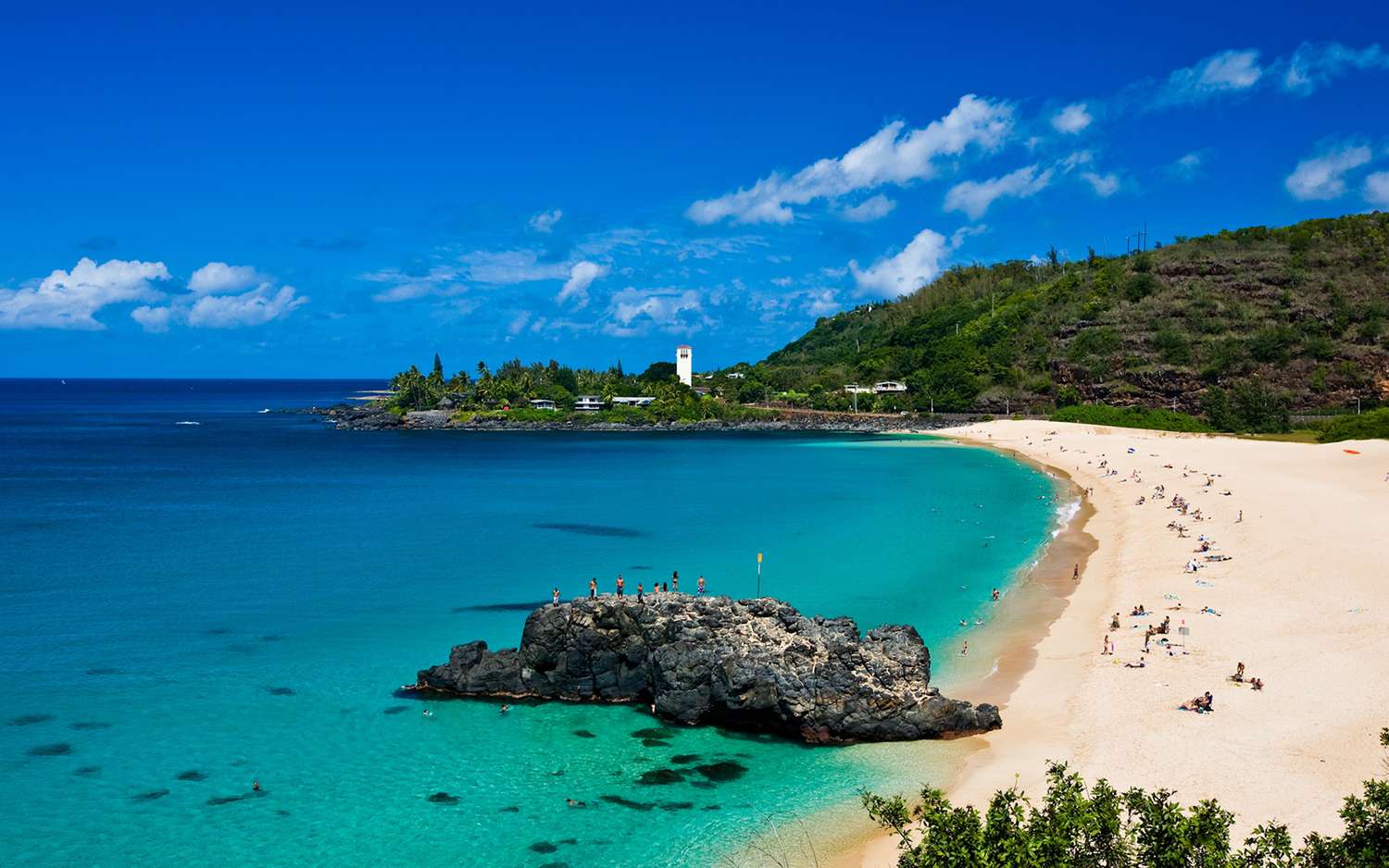 Beautiful tropical beach with crystal clear turquoise water and white sand